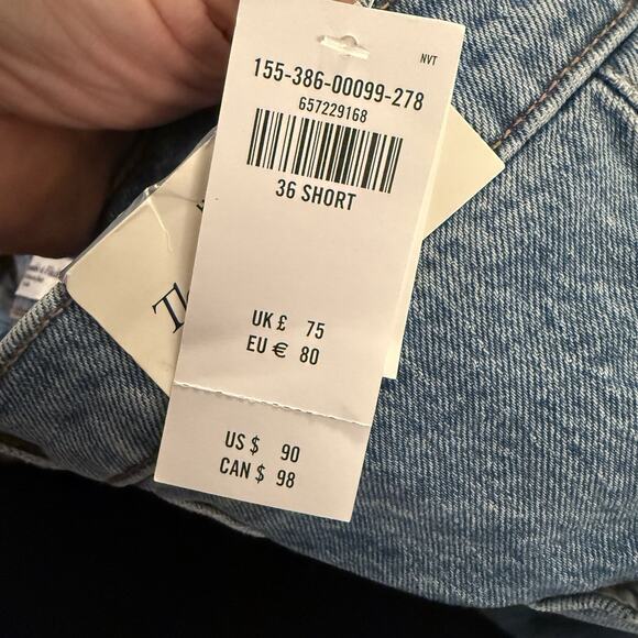 Abercrombie & Fitch The 90s Relaxed Jean High Rise Womens 36 22 Short Blue NEW - Picture 6 of 8